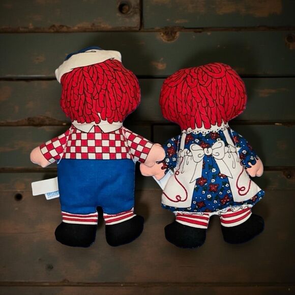 Vintage Applause Raggedy Ann & Andy Bean Plush Bag Dolls 8” P10 - Picture 7 of 7